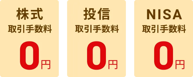 株式取引手数料0円 投信取引手数料0円 NISA取引手数料0円