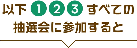 以下1、2、3すべての抽選会に参加すると