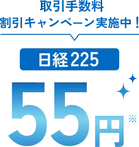 取引手数料割引キャンペーン実施中！[日経225]55円※