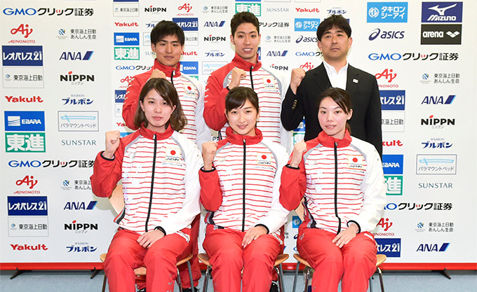 競泳日本代表選手発表会の模様